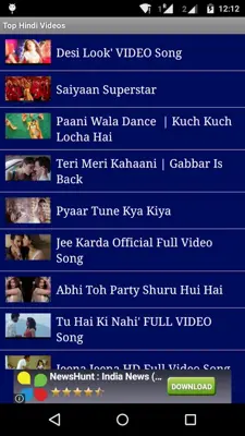 Top Hindi Videos android App screenshot 0